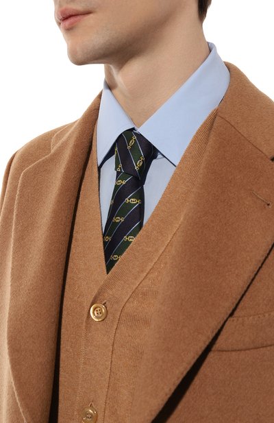 Шелковый галстук GUCCI зеленого цвета по цене 28800 руб., арт. 624077 4E002, фото 2 Шелковый галстук GUCCI, арт. 624077 4E002, фото 2