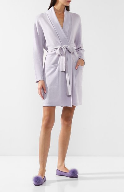 Кашемировые слиперы poline с отделкой из меха лисы LORO PIANA, арт. FAI3594, фото 2