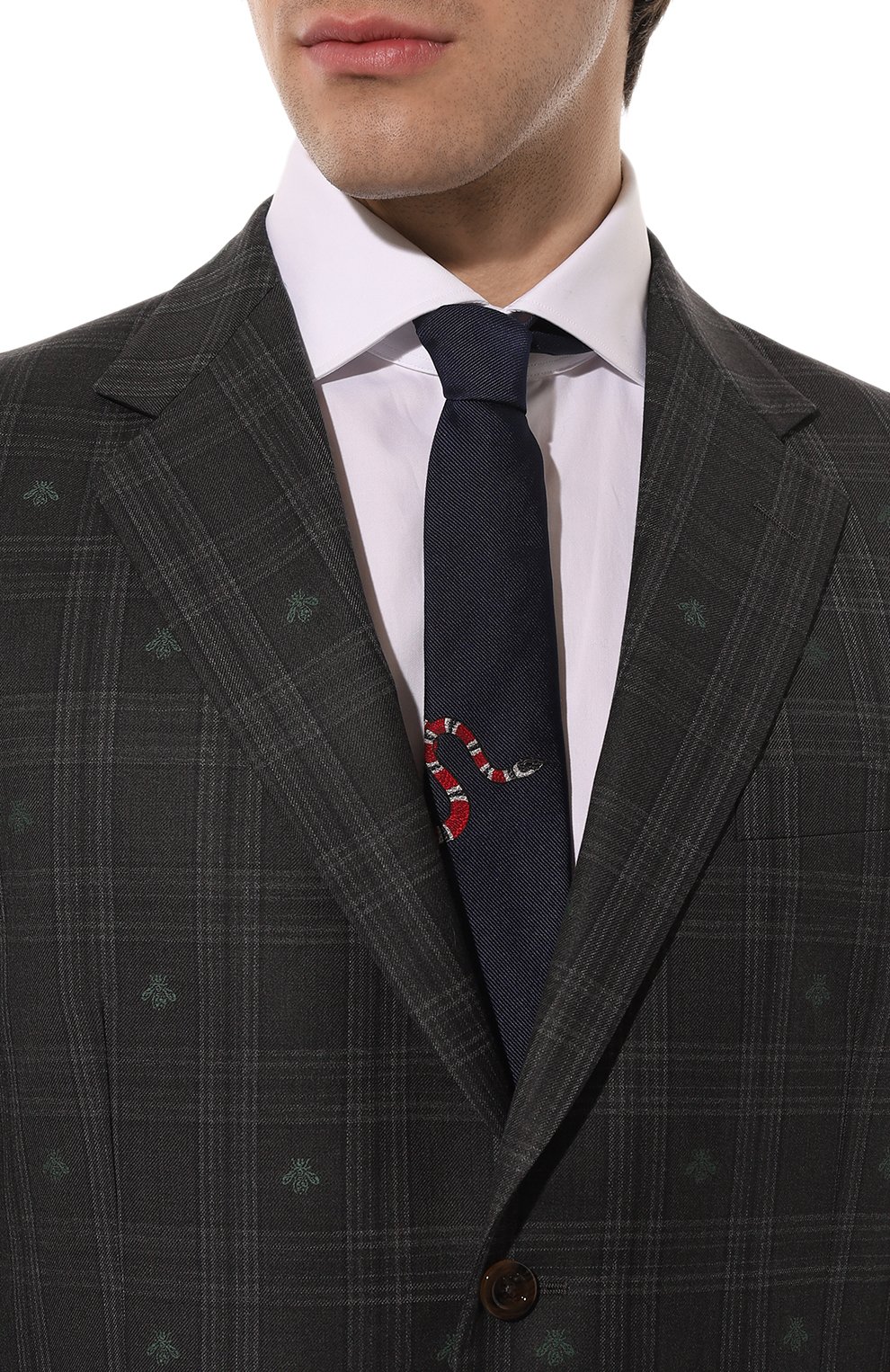 Шелковый галстук GUCCI, арт. 452171 4E002, фото 2