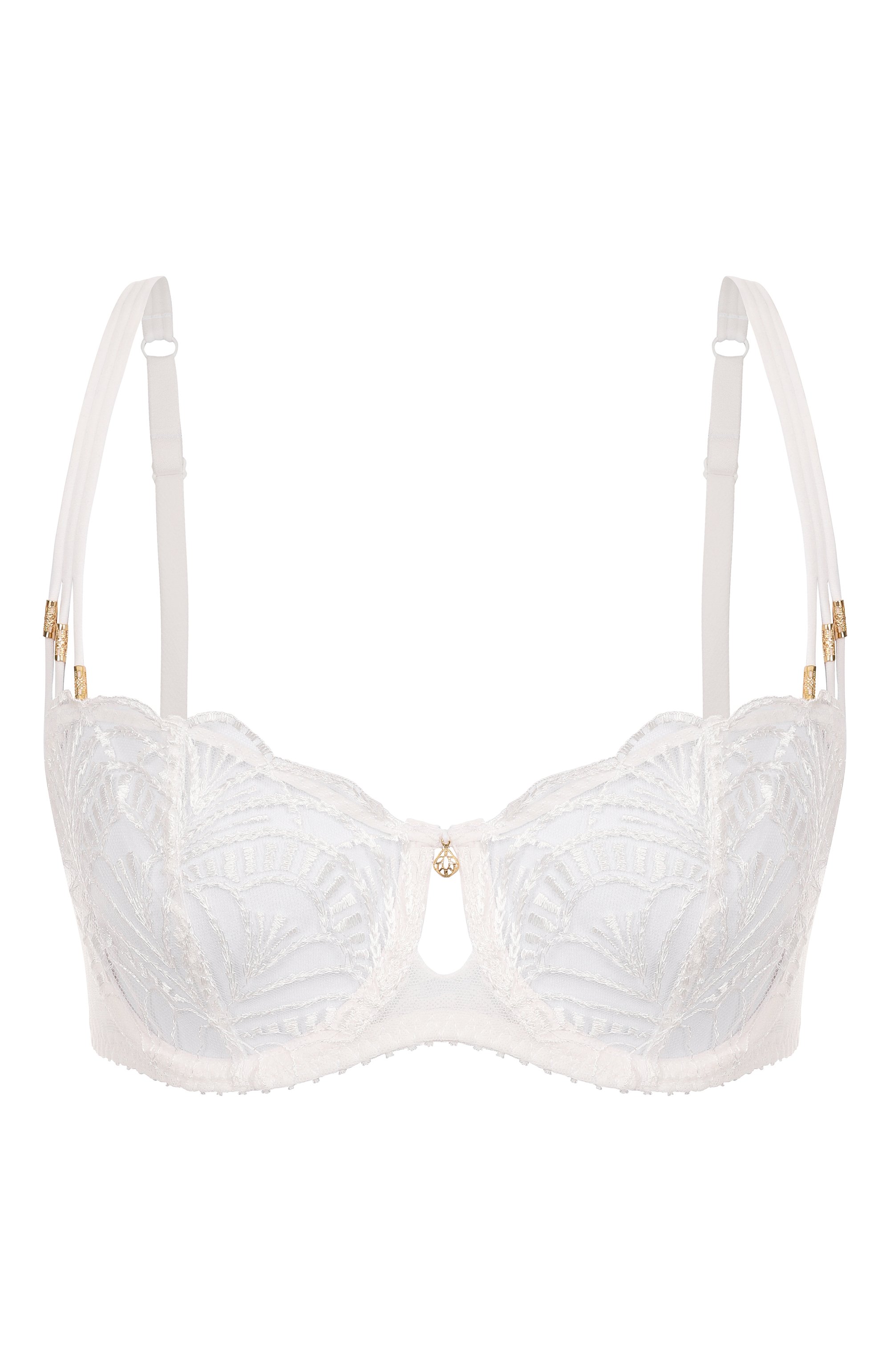 Бюстгальтер-балконет AUBADE белого цвета по цене 18020 руб., арт. 2BF14, фото 1 Бюстгальтер-балконет AUBADE, арт. 2BF14, фото 1