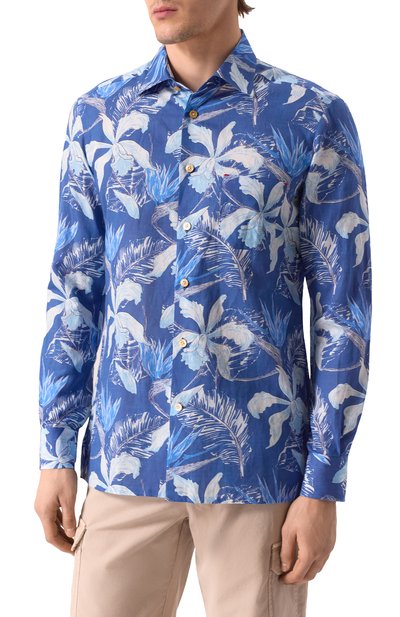 Рубашка из хлопка и льна KITON, арт. UMCNERH0928305, фото 3