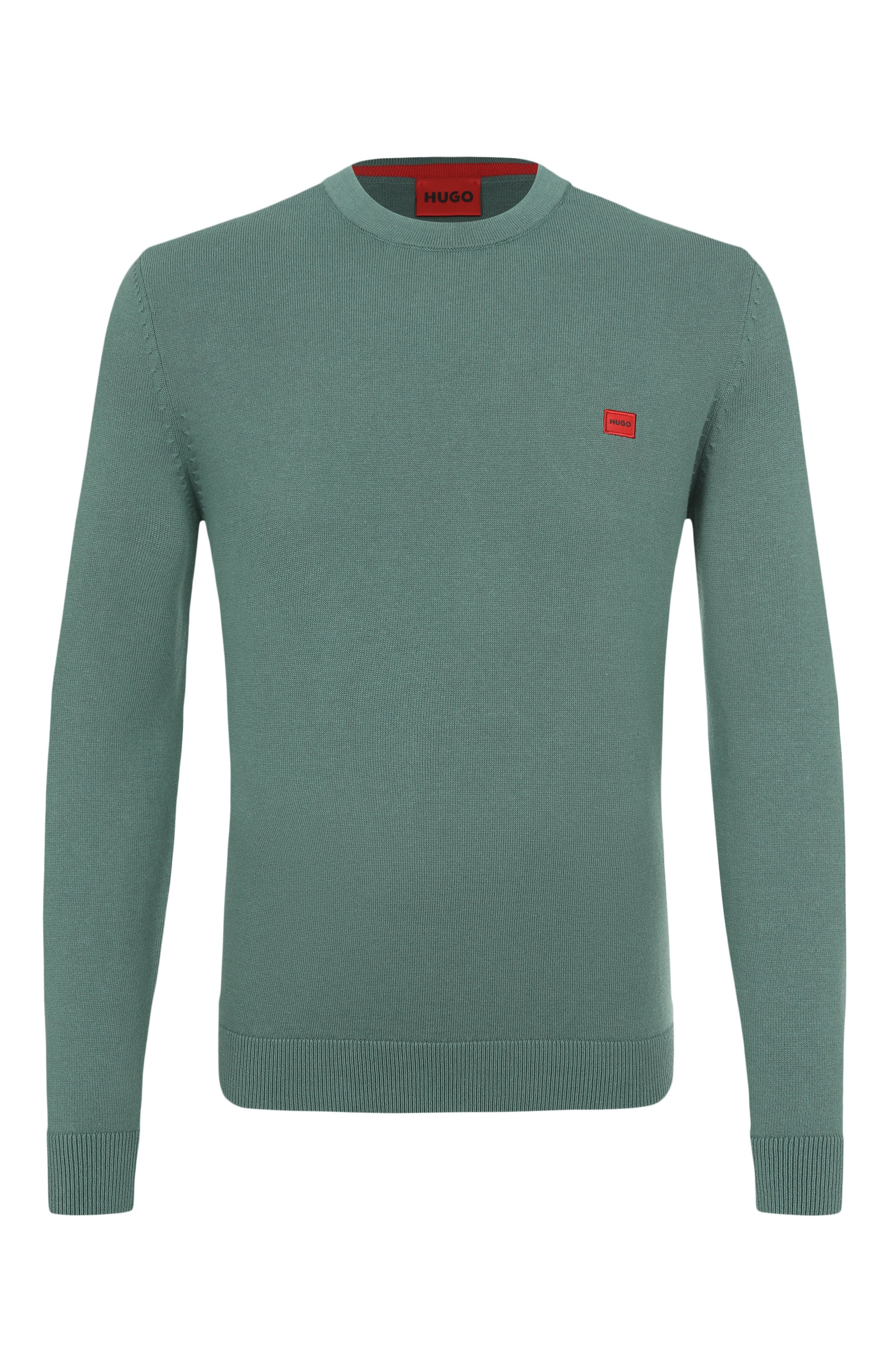 Хлопковый джемпер HUGO зеленого цвета по цене 13600 руб., арт. 50475083, фото 1 Хлопковый джемпер HUGO, арт. 50475083, фото 1