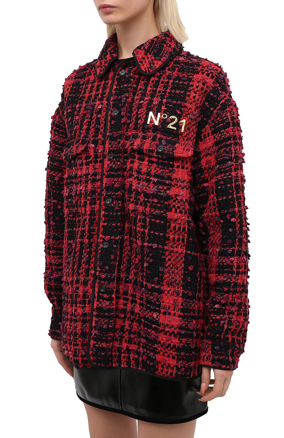 Куртка из хлопка и шерсти N21 красного цвета по цене 87450 руб., арт. 20I N2P0/0041/1052, фото 3 Куртка из хлопка и шерсти N21, арт. 20I N2P0/0041/1052, фото 3
