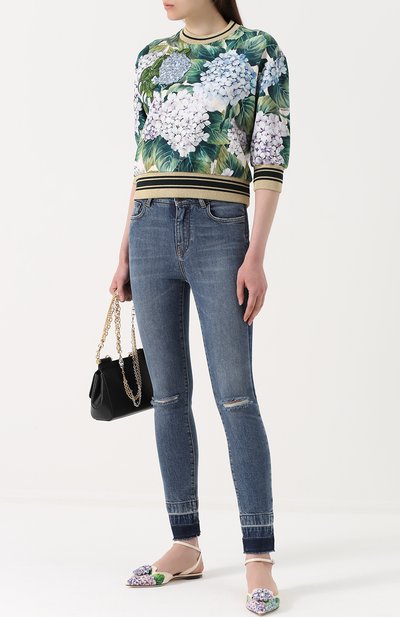 Джинсы-скинни с потертостями DOLCE & GABBANA синего цвета по цене 57350 руб., арт. 0102/FTAQ1D/G885W, фото 2 Джинсы-скинни с потертостями DOLCE & GABBANA, арт. 0102/FTAQ1D/G885W, фото 2
