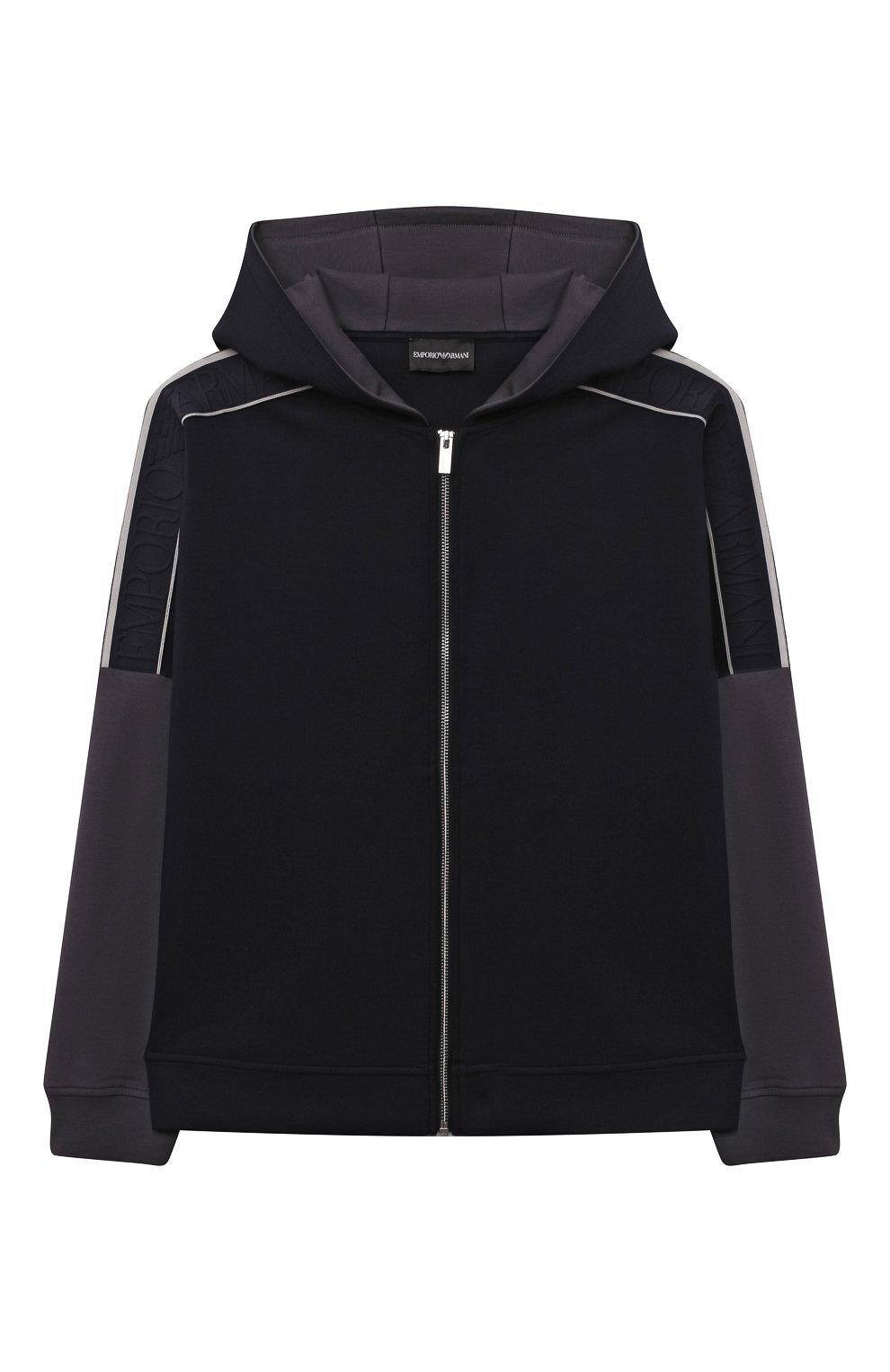 Хлопковая толстовка EMPORIO ARMANI темно-синего цвета по цене 21750 руб., арт. 6K4MJ6/1JHSZ, фото 1 Хлопковая толстовка EMPORIO ARMANI, арт. 6K4MJ6/1JHSZ, фото 1