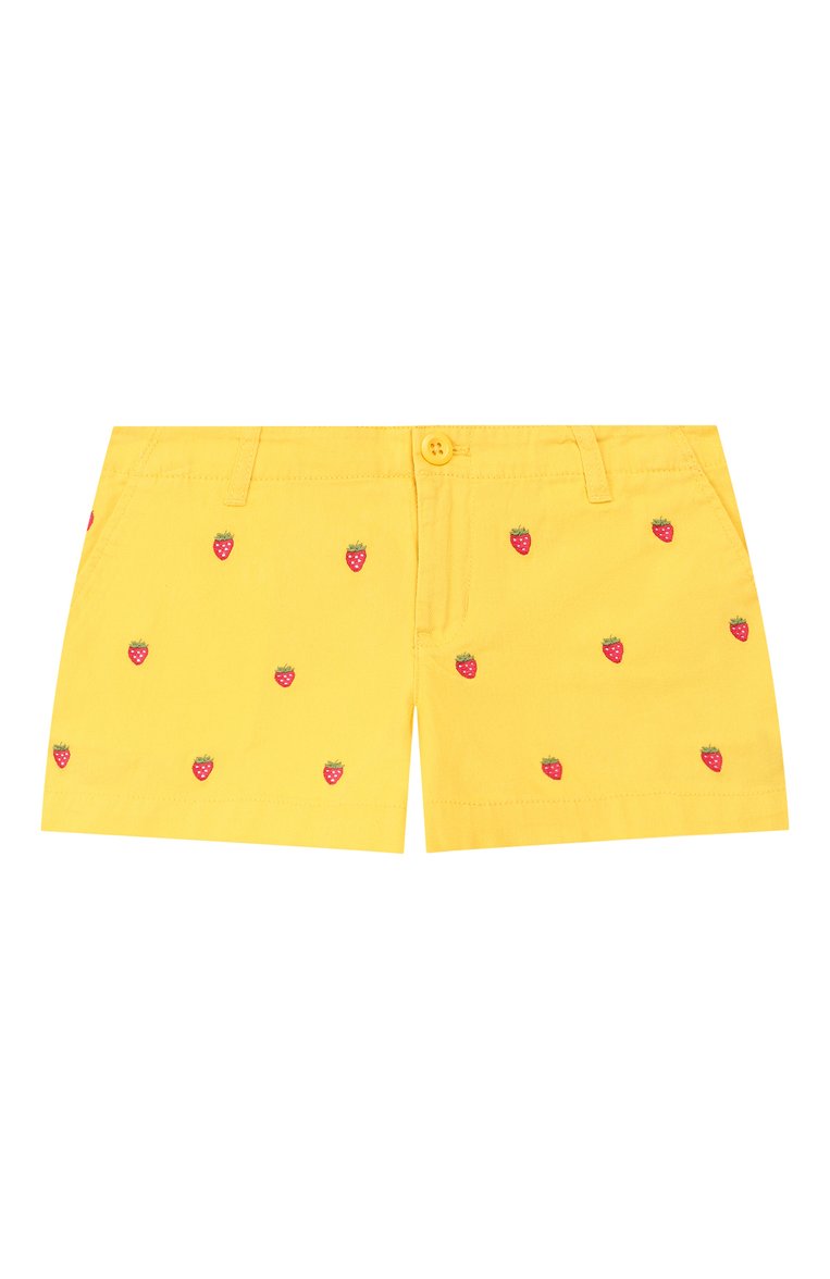 Детские хлопковые шорты POLO RALPH LAUREN желтого цвета, арт. 312736007 | Фото 1 (Материал внешний: Хлопок; Девочки Кросс-КТ: Шорты-одежда; Статус проверки: Проверена категория; Случай: Повседневный; Нос: Не проставлено; Ростовка одежда: 5 лет | 110 см, 6 лет | 116 см)