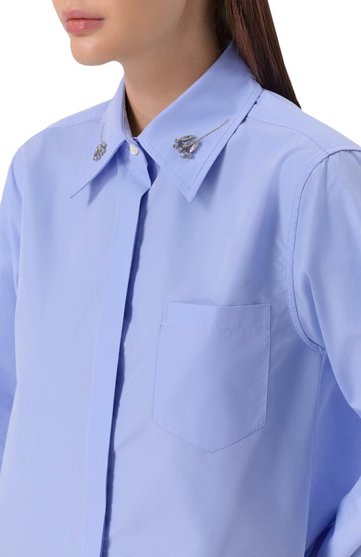 Хлопковая рубашка 3.1 Phillip Lim F251-21738LCE Голубой  F251-21738LCE Фото 5