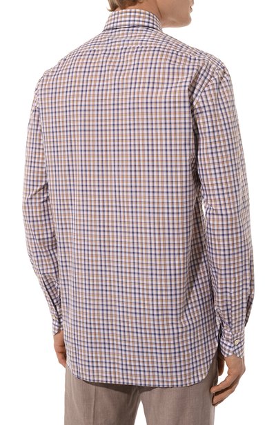 Хлопковая рубашка KITON коричневого цвета по цене 58950 руб., арт. UCIH08879, фото 4 Хлопковая рубашка KITON, арт. UCIH08879, фото 4