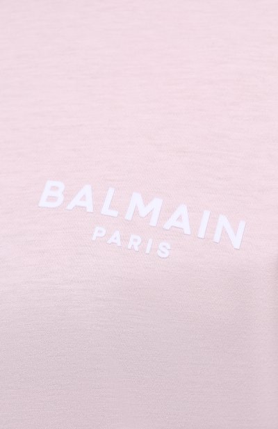 Хлопковая футболка BALMAIN светло-розового цвета по цене 32950 руб., арт. WF1EF010/B013, фото 5 Хлопковая футболка BALMAIN, арт. WF1EF010/B013, фото 5