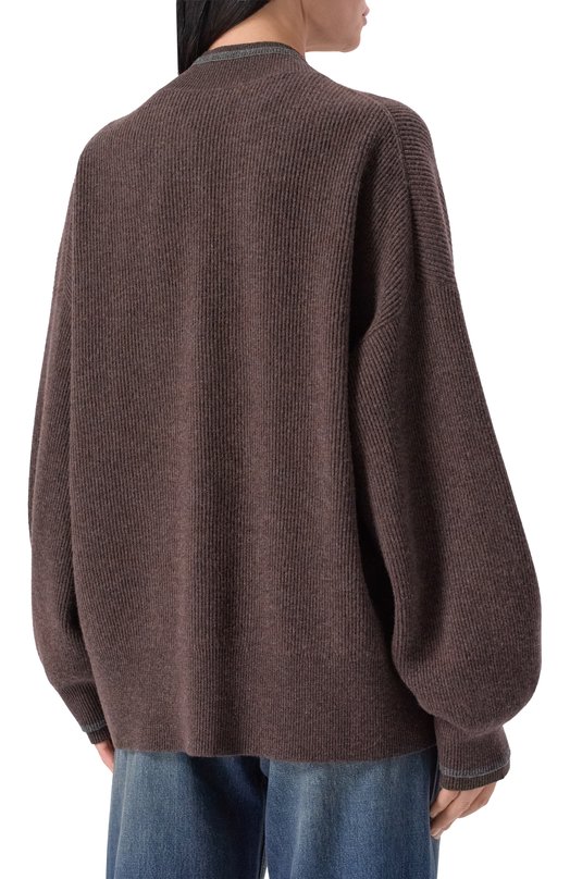 Кардиган из шерсти и кашемира Brunello Cucinelli M16222716 Коричневый  M16222716 Фото 4
