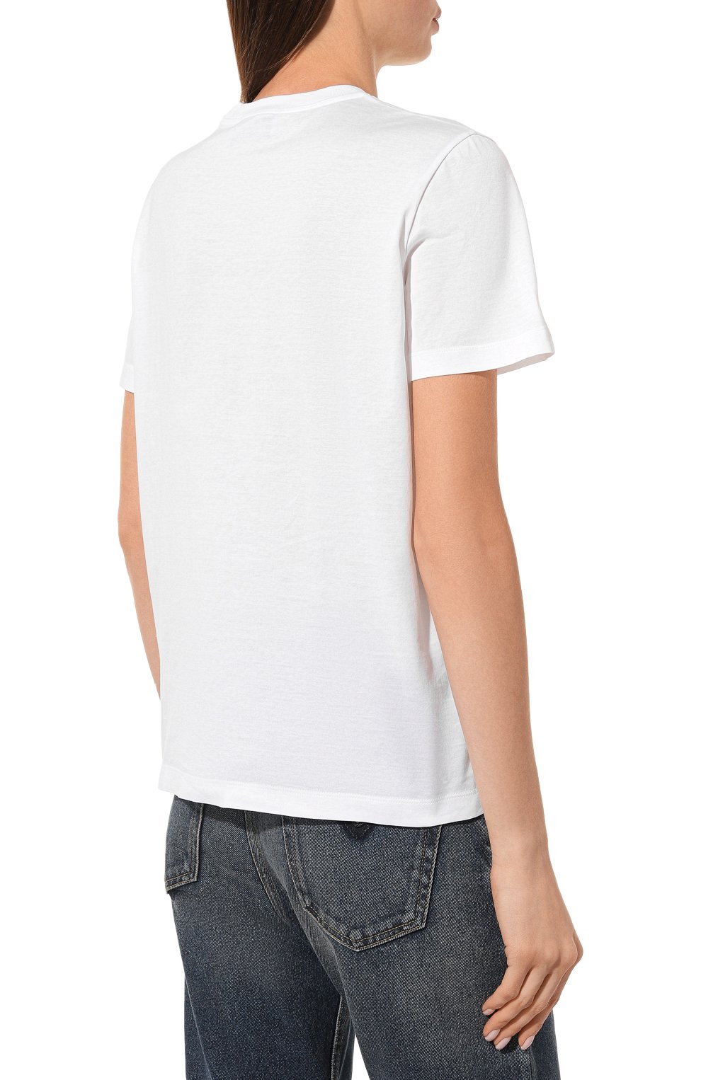 Хлопковая футболка PRADA белого цвета по цене 95000 руб., арт. 35838R-1Z5O-F0009-162, фото 4 Хлопковая футболка PRADA, арт. 35838R-1Z5O-F0009-162, фото 4