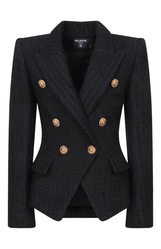 Твидовый жакет Balmain GF1SI505/XL81 Чёрный GF1SI505/XL81