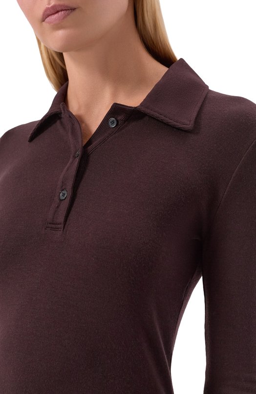 Поло из лиоцелла Agolde A73951873 Коричневый  A73951873 Фото 5