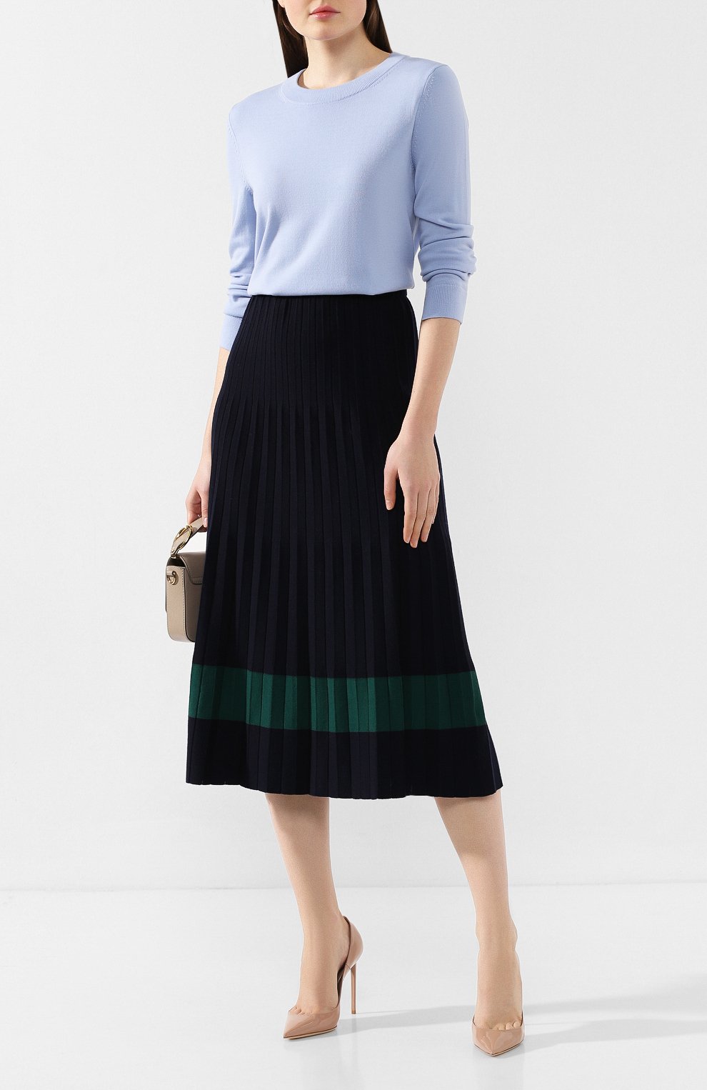 Шерстяной пуловер BOSS голубого цвета по цене 16950 руб., арт. 50402268, фото 2 Шерстяной пуловер BOSS, арт. 50402268, фото 2