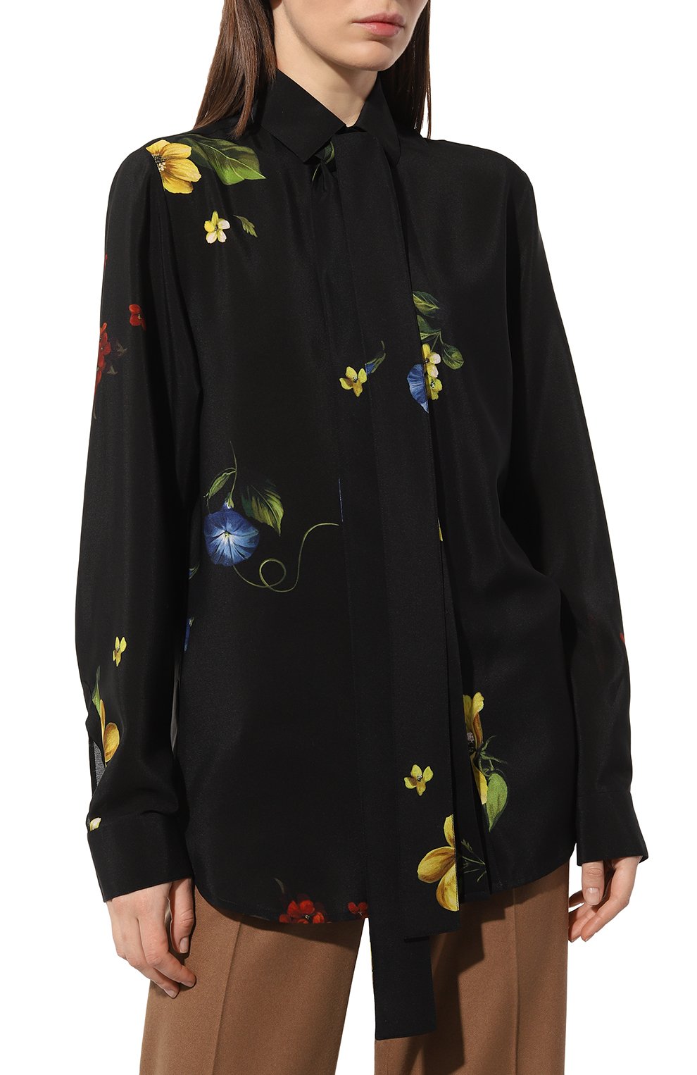 Атласная блузка ELIE SAAB черного цвета по цене 178000 руб., арт. 15689, фото 3 Атласная блузка ELIE SAAB, арт. 15689, фото 3