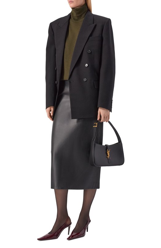 Водолазка из шерсти и кашемира Saint Laurent 850335/YAPK2 Хаки  850335/YAPK2 Фото 2