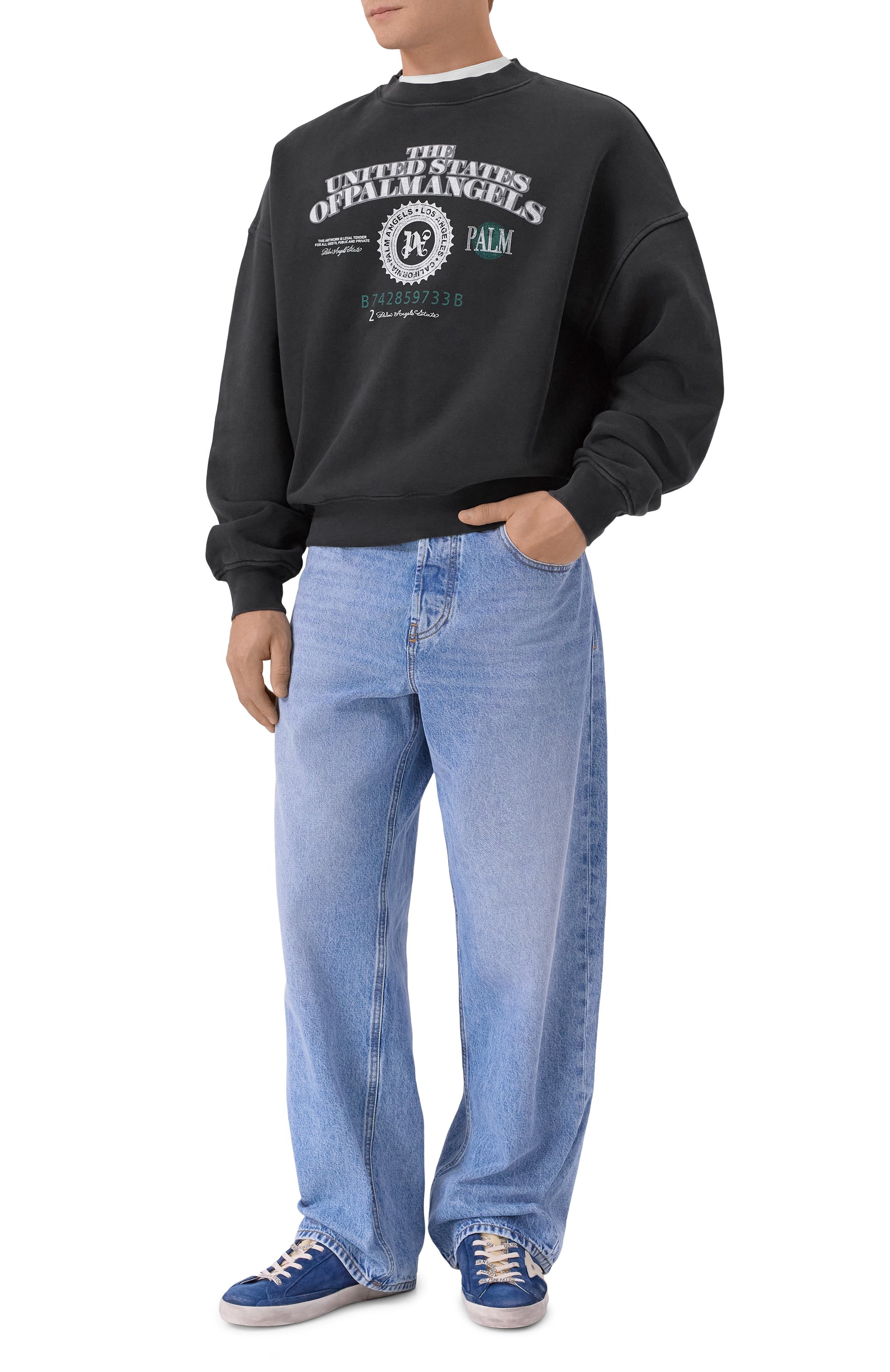 Хлопковый свитшот PALM ANGELS, арт. PMBA08JF25FLE002, фото 2