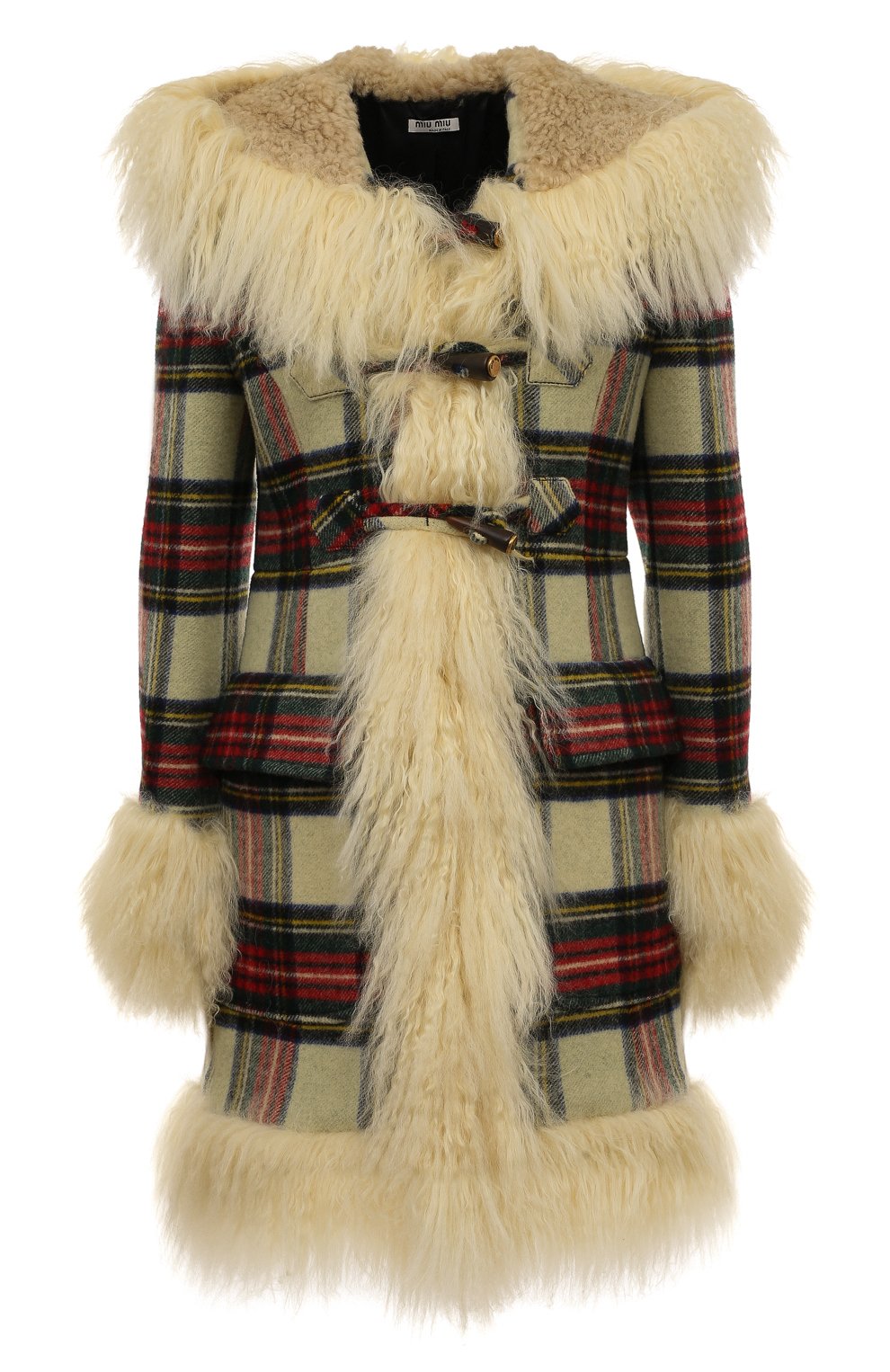Шерстяное пальто с мехов ой отделкой MIU MIU, арт. MS1756-1XIN-F0304, фото 1