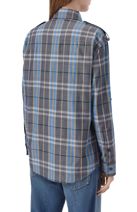 Хлопковая рубашка Burberry 8113002 Синий  8113002 Фото 4