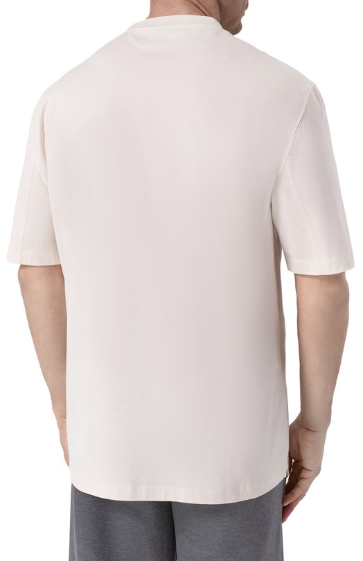 Хлопковая футболка Brunello Cucinelli M0B138454W Кремовый  M0B138454W Фото 4