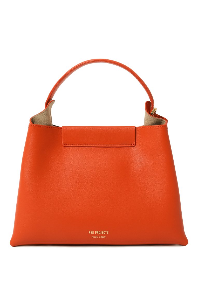 Женская сумка elieze mini REE PROJECTS оранжевого цвета, арт. AW22/ELIEMI1SC | Фото 1 (Размер: mini; Сумки-технические: Сумки top-handle; Ремень/цепочка: На ремешке; Материал: Натуральная кожа; Материал сплава: Проставлено; Драгоценные камни: Проставлено)