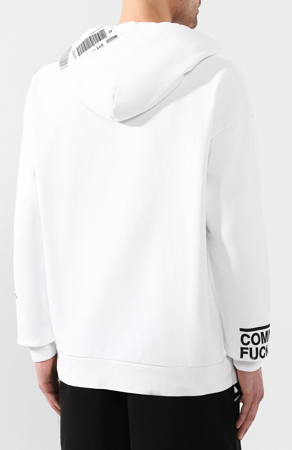 Хлопковое худи COMME DES FUCKDOWN белого цвета по цене 14000 руб., арт. CDFU399, фото 4 Хлопковое худи COMME DES FUCKDOWN, арт. CDFU399, фото 4