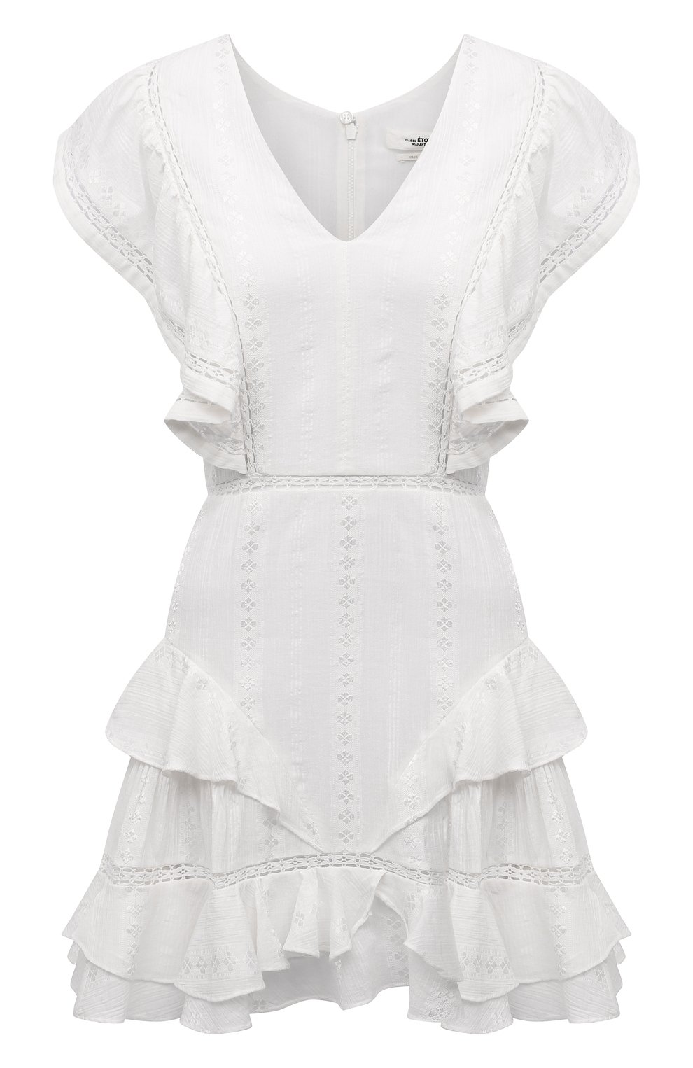 Платье из хлопка и вискозы ISABEL MARANT ETOILE белого цвета по цене 57550 руб., арт. R02126-22P037E/JAUDREY, фото 1 Платье из хлопка и вискозы ISABEL MARANT ETOILE, арт. R02126-22P037E/JAUDREY, фото 1
