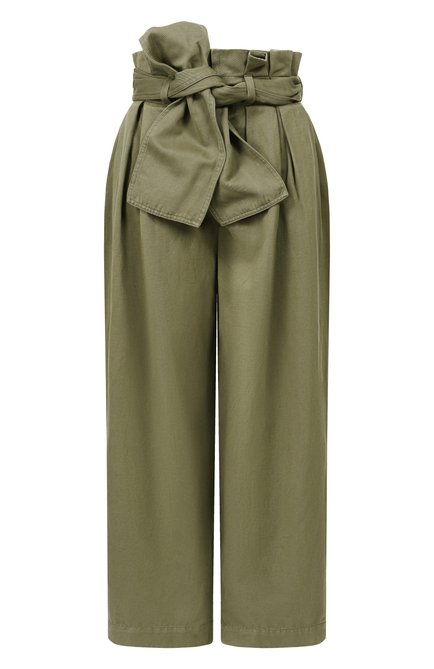 Женские брюки из хлопка и льна BALMAIN, арт. GF0PQ285/CG64