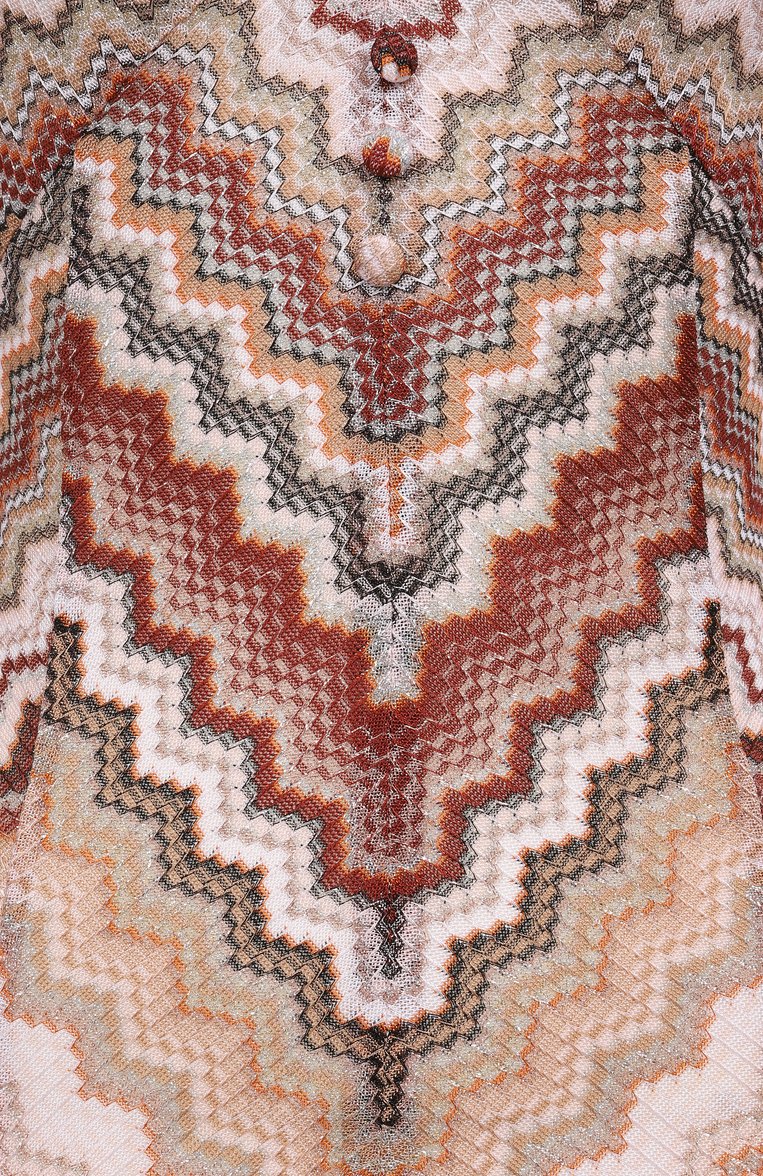 Женское платье из вискозы MISSONI бежевого цвета, арт. DS25SG1J/BR00ZV | Фото 6 (Длина Ж (юбки, платья, шорты): Миди; Материал внешний: Вискоза; Рукава: Короткие; Женское Кросс-КТ: Платье-одежда; Стили: Этно; Кросс-КТ: Трикотаж; Случай: Повседневный; Материал подклада: Синтетический материал)