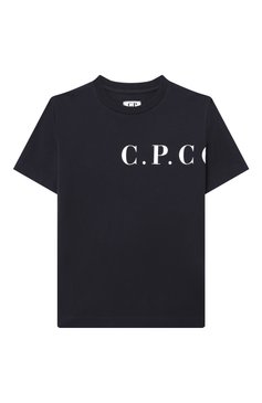 Детская хлопковая футболка C.P. COMPANY темно-синего цвета, арт. C0M00L/LAA17/10-14 | Фото 1 (Рукава: Короткие; Мальчики Кросс-КТ: Футболка-одежда; Материал внешний: Хлопок; Ростовка одежда: 10 - 11 лет | 140 - 146см, 16 лет | 164 см, 13 - 15 лет | 158 см)