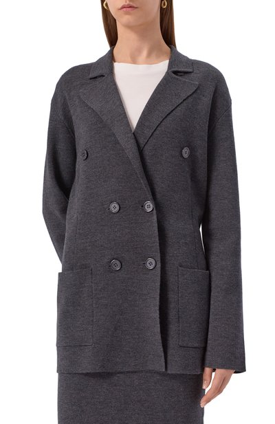 Жакет из шерсти и кашемира P.A.R.O.S.H. серого цвета по цене 79950 руб., арт. L00K25-D530535, фото 3 Жакет из шерсти и кашемира P.A.R.O.S.H., арт. L00K25-D530535, фото 3