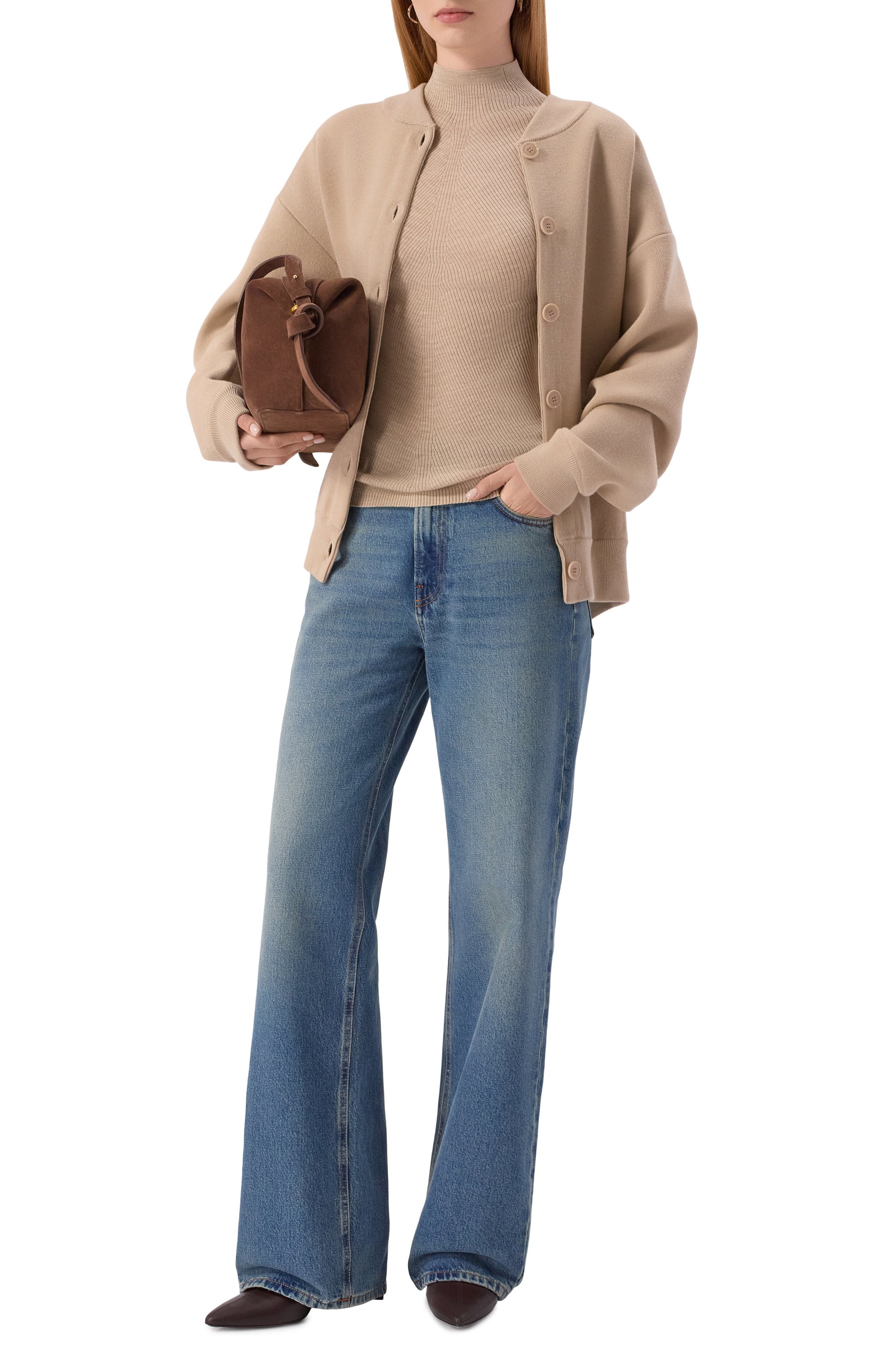 Шерстяной пуловер BOSS бежевого цвета по цене 18350 руб., арт. 50542885, фото 2 Шерстяной пуловер BOSS, арт. 50542885, фото 2