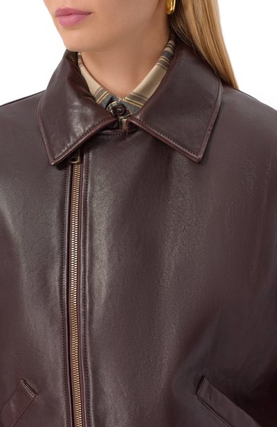 Кожаная куртка PETAR PETROV коричневого цвета по цене 428500 руб., арт. F25LJ2/NAPPA, фото 5 Кожаная куртка PETAR PETROV, арт. F25LJ2/NAPPA, фото 5