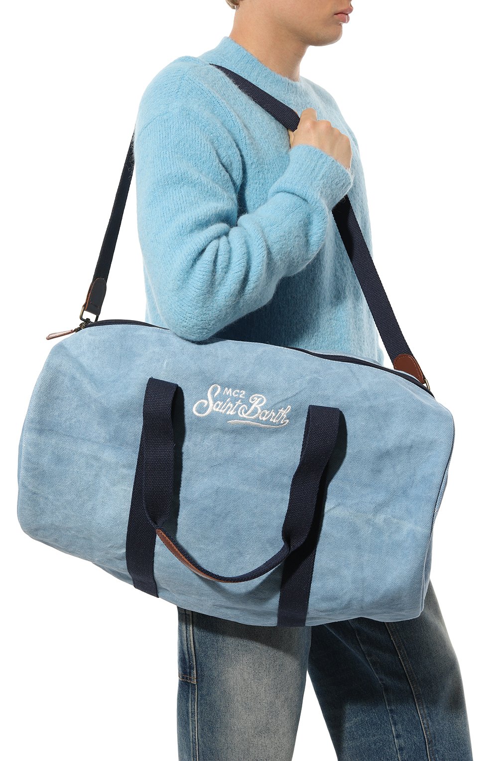 Текстильная спортивная сумка MC2 SAINT BARTH голубого цвета по цене 15800 руб., арт. STBA/JETLEG R0UND/06578D, фото 2 Текстильная спортивная сумка MC2 SAINT BARTH, арт. STBA/JETLEG R0UND/06578D, фото 2