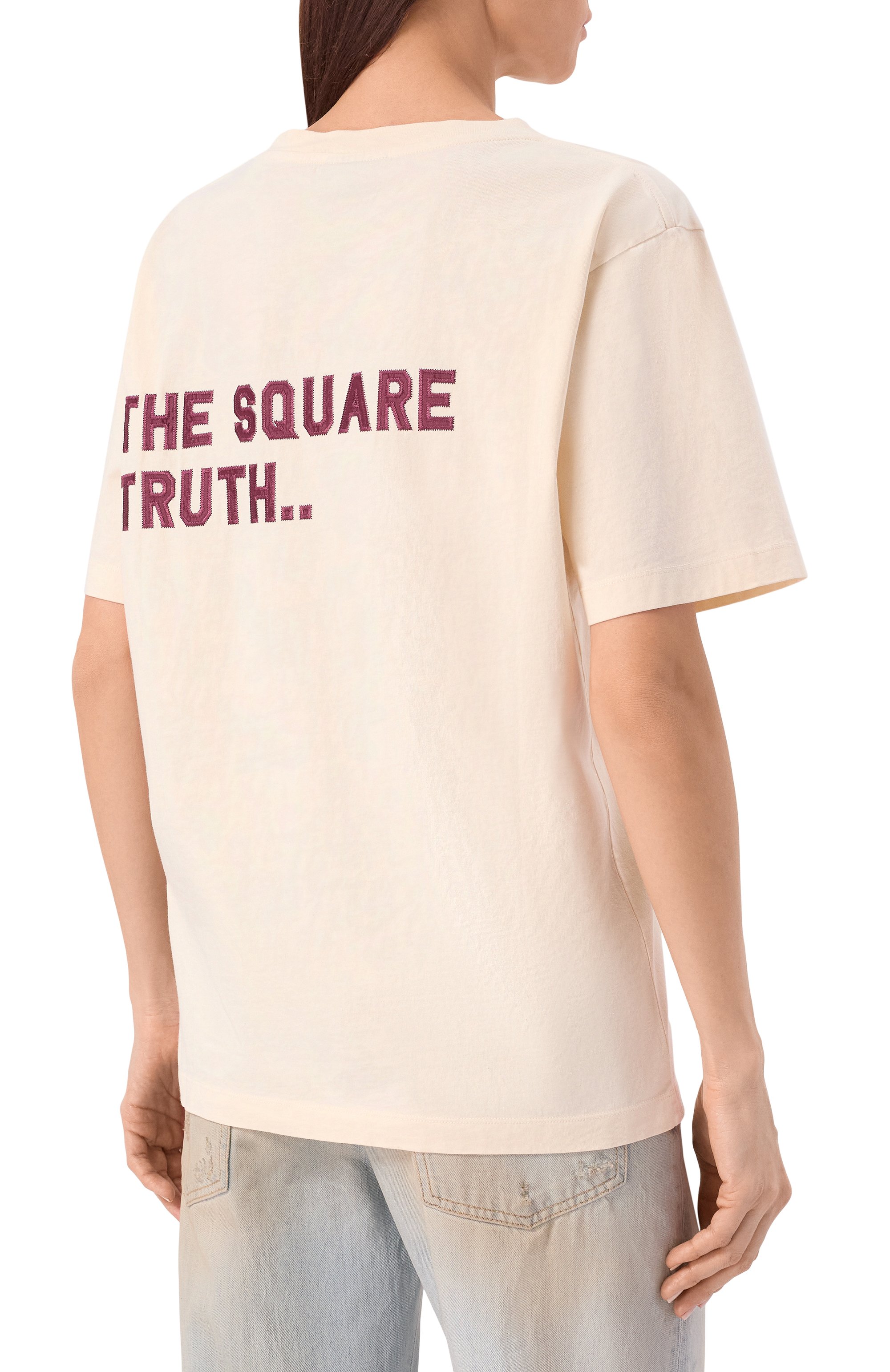 Хлопковая футболка DSQUARED2 кремового цвета по цене 35100 руб., арт. S75GD0521/D20108, фото 4 Хлопковая футболка DSQUARED2, арт. S75GD0521/D20108, фото 4