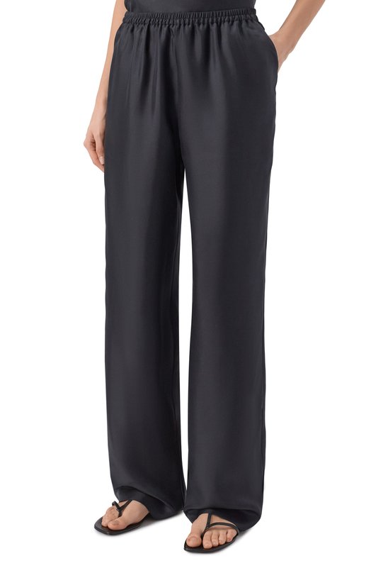 Атласные брюки Loulou de Saison ALERA LDS PANTS Чёрный  ALERA LDS PANTS Фото 3