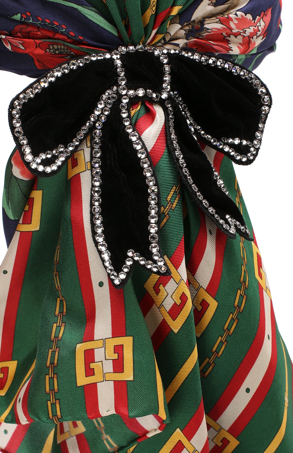 Шелковый тюрбан с принтом и декоративным бантом GUCCI, арт. 523902/3G288, фото 3