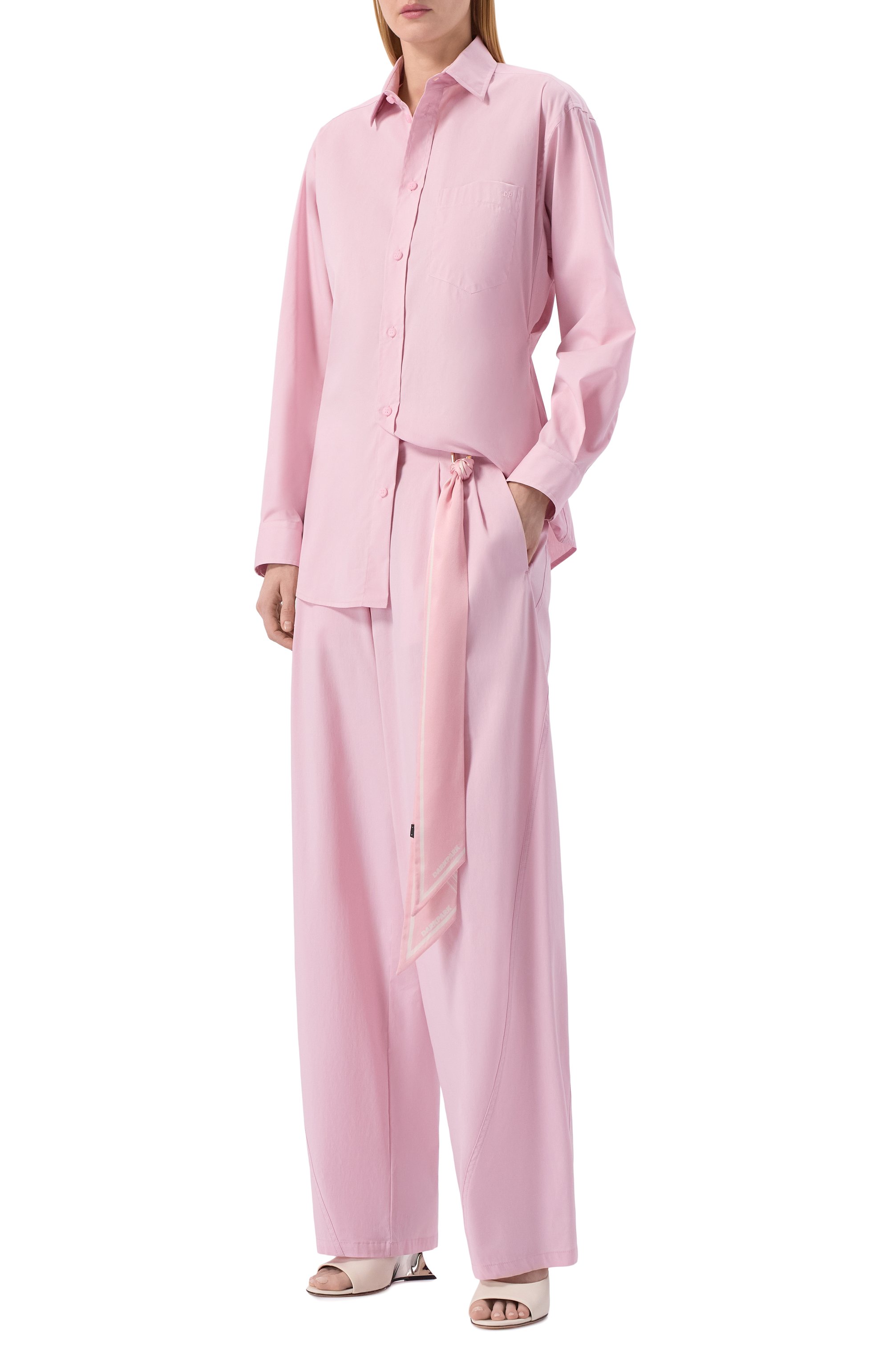 Хлопковые брюки DARKPARK, арт. WTR36 FAC134/PHEBE-LIGHT C0TT0N P0PELINE WIDE-LEG, фото 2