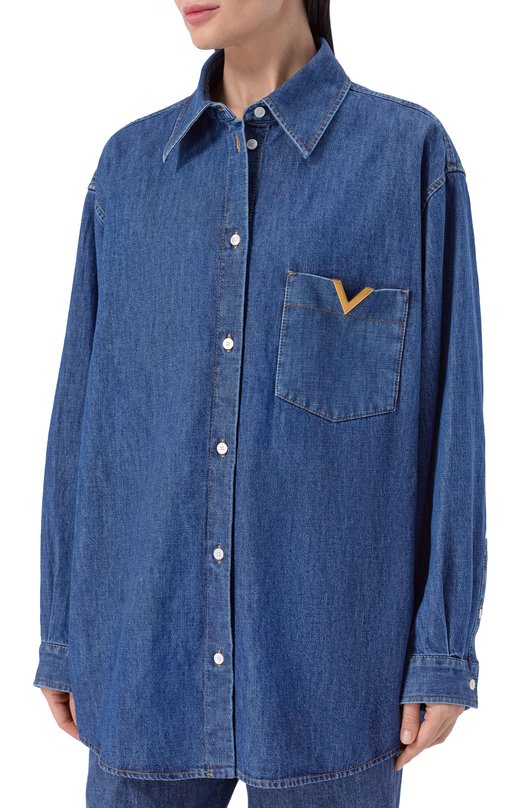 Джинсовая рубашка Valentino 8B3DB03K/9YA Синий  8B3DB03K/9YA Фото 3