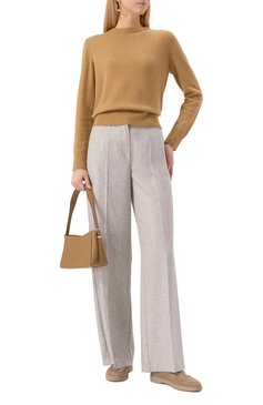 Женские замшевые лоферы SANTONI бежевого цвета, арт. WUYG58856TTGNPYL | Фото 2 (Материал внешний: Замша, Натуральная кожа; Каблук высота: Низкий; Драгоценные камни: Проставлено; Материал внутренний: Натуральная кожа; Материал сплава: Проставлено; Подошва: Платформа)
