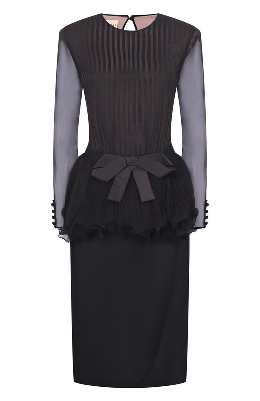 Шелковое платье Valentino 7B0VAGJ1/9SR Чёрный 7B0VAGJ1/9SR