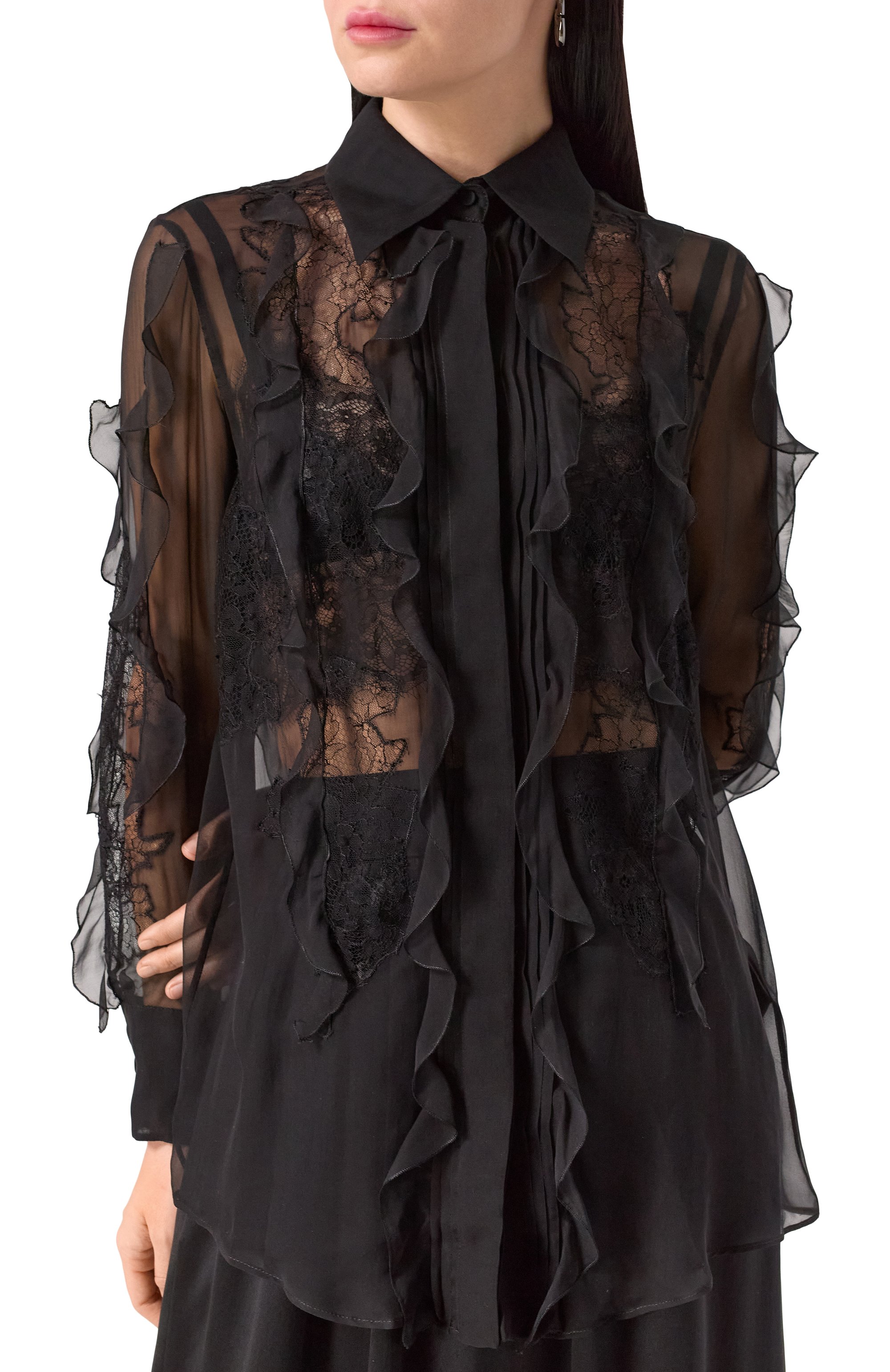 Шелковая блузка VALENTINO, арт. 5B0AB6W52UP, фото 3