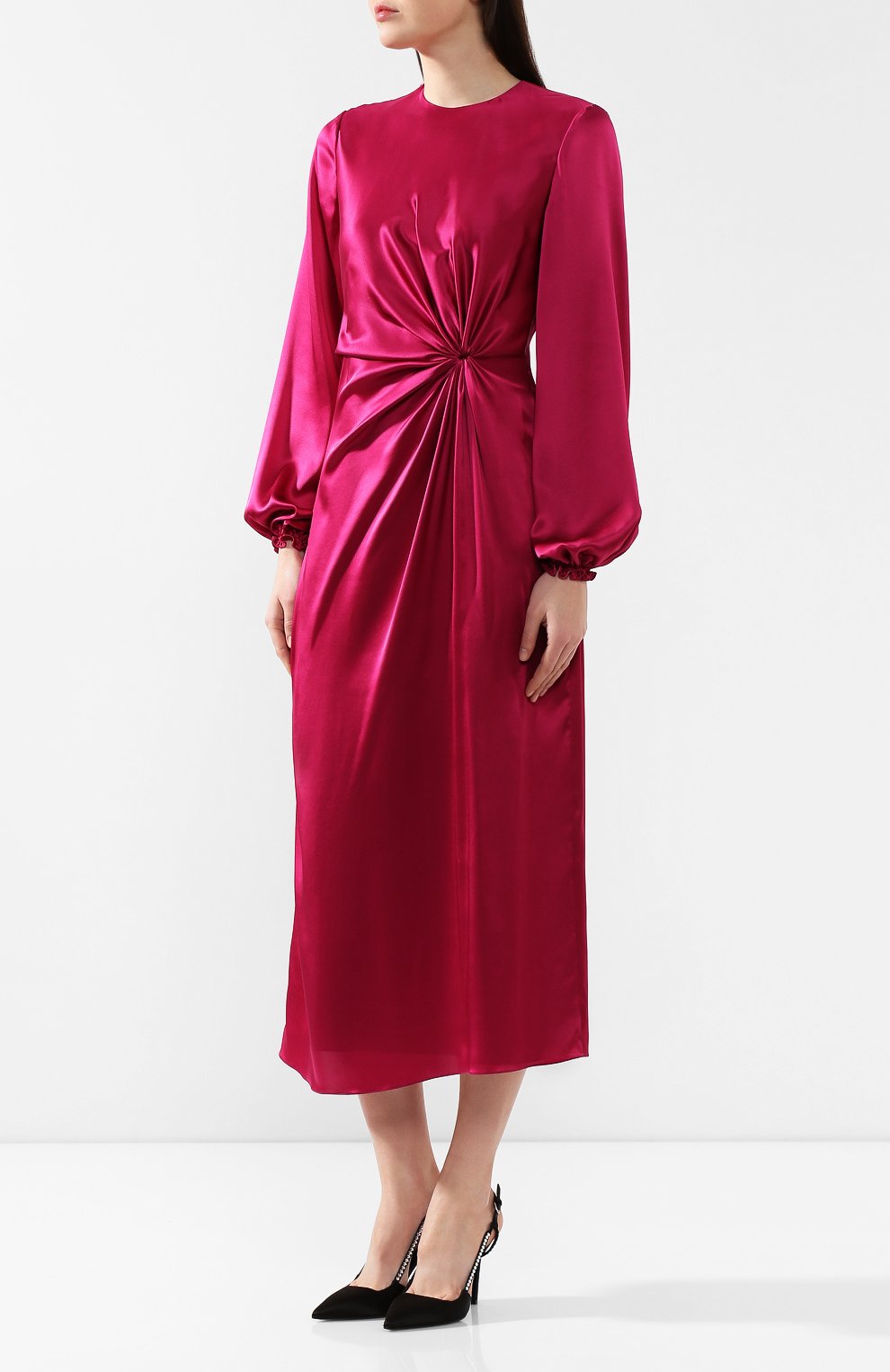 Шелковое платье JM STUDIO фуксия цвета по цене 50950 руб., арт. FW192002, фото 3 Шелковое платье JM STUDIO, арт. FW192002, фото 3