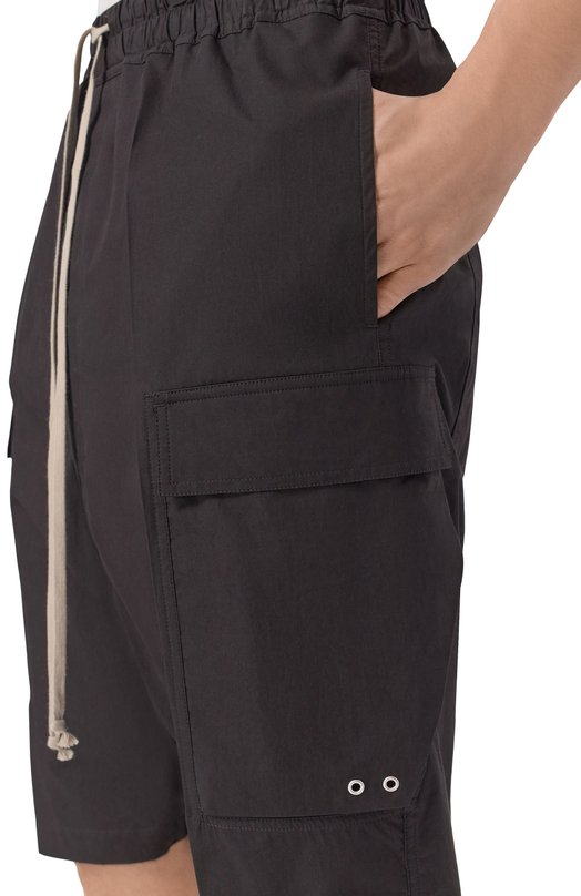 Хлопковые шорты Rick Owens RU01F2389/P Чёрный  RU01F2389/P Фото 5