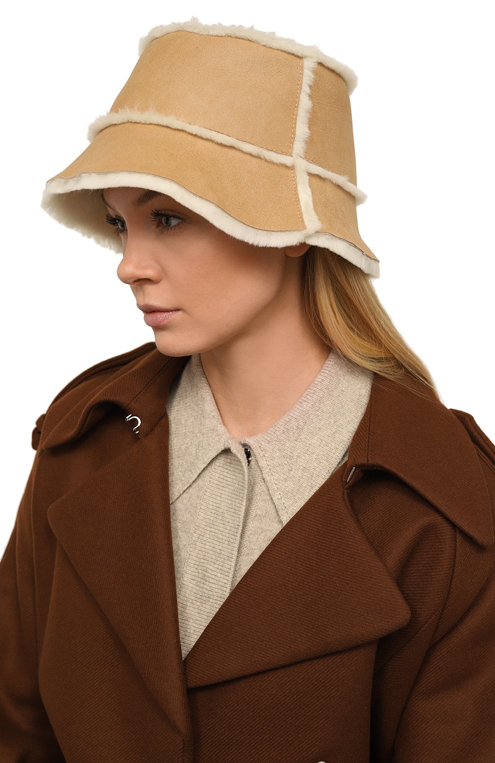 Панама из овчины COCOSHNICK HEADDRESS бежевого цвета по цене 25000 руб., арт. panamalambskin, фото 2 Панама из овчины COCOSHNICK HEADDRESS, арт. panamalambskin, фото 2