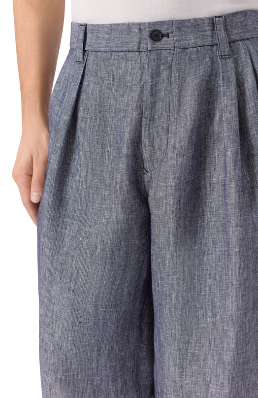 Льняные брюки Giorgio Armani GM003358/TE20689 Синий  GM003358/TE20689 Фото 5