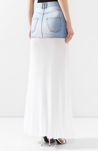 Юбка BALMAIN голубого цвета по цене 154500 руб., арт. TF14708/D021, фото 4 Юбка BALMAIN, арт. TF14708/D021, фото 4