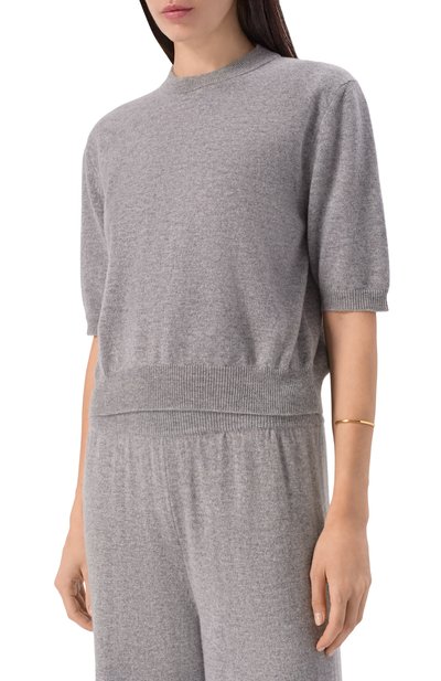 Кашемировый пуловер ERIKA CAVALLINI серого цвета по цене 58000 руб., арт. P5WB10, фото 3 Кашемировый пуловер ERIKA CAVALLINI, арт. P5WB10, фото 3