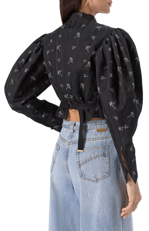 Жакет из хлопка и шелка Chloé CH25UVE05425 Чёрный  CH25UVE05425 Фото 4