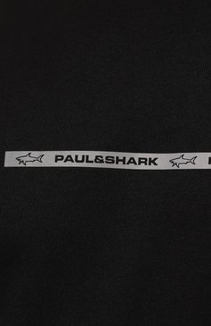 Мужская хлопковая футболка PAUL&SHARK черного цвета, арт. 23411033 | Фото 5 (Рукава: Короткие; Принт: С принтом; Длина (для топов): Удлиненные; Материал сплава: Проставлено; Нос: Не проставлено; Материал внешний: Хлопок; Драгоценные камни: Проставлено; Размерность: Маломерит; Стили: Кэжуэл)